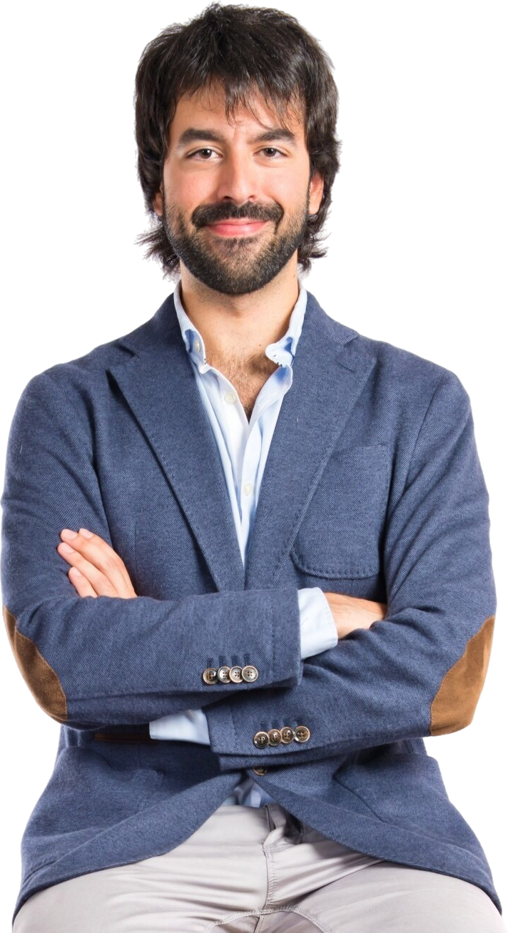 Professional standing confidently