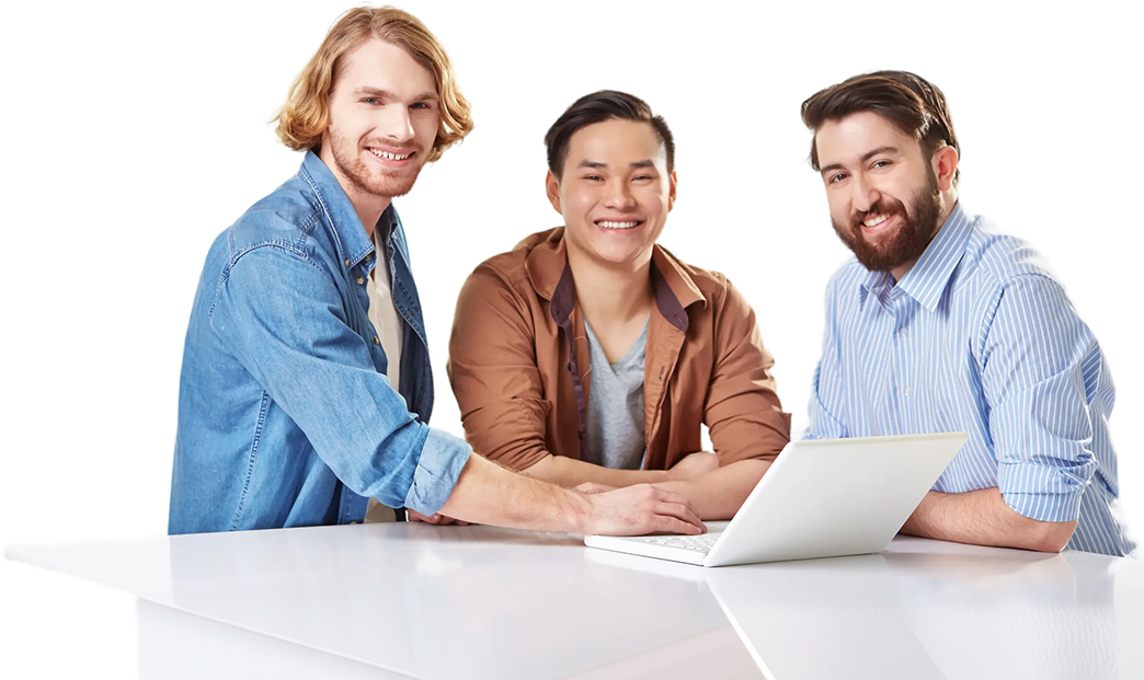 Happy employees at work